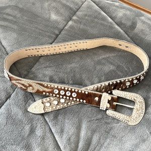 Nocona Belt Company Woman’s Hair-on-Hide Rhinestone belt